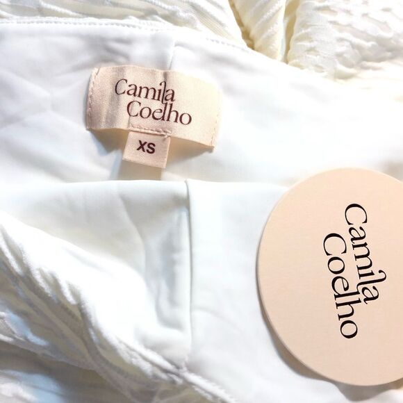 Camila Coelho Aurora Cutout Jumpsuit in White Textured Stretch Burnout REVOLVE - Picture 5 of 12